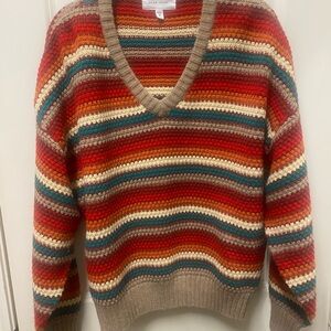 Dear John Vibrant Striped V-Neck Sweater